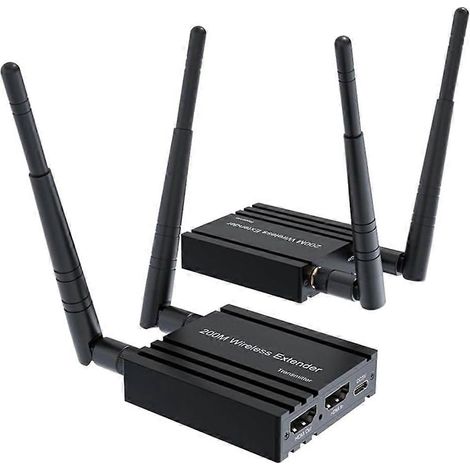 Émetteur-récepteur audio-vidéo sans fil HDMI 1080p 200 m compatible pour DVDappareil photoordinateur portableTV et projecteur (noir) (1/5)