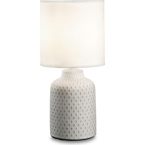 Lampade Da Scrivania Shabby Chic - Provenzale Kali'-3 Metallo Bianco 1 Luce E14 (1/3)