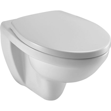 Jacob Delafon – Cuvette suspendue pour WC 53,5x36 cm – Céramique blanche – Nettoyage facile – Hauteur réglable pour PMR