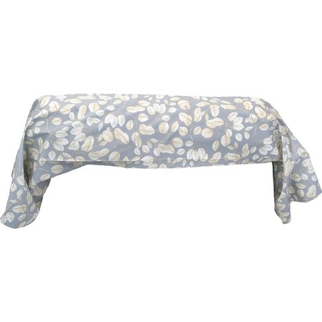Taie de traversin percale de coton LISON GRIS 240x43 cm (1/5)
