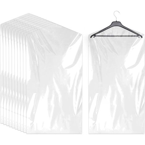 Housses à vêtements à transparentes Protège-vêtements en suspendus 60x100 cm lot de 20 Plastique (1/4)