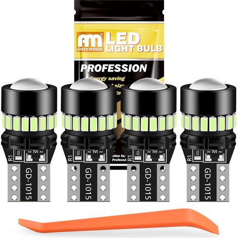Ampoules T10 W5W LED 12V 24V Bleue Glace 194 501 168 2825 Wedge Canbus Sans Erreur Intérieur de Voiture Lumière Dôme Côté Carte Porte Coffre Plafonnier Plaque d'immatriculation, 4Pcs (1/5)