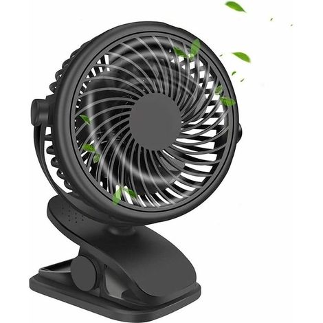 Mini Ventilateur Clip de Table 3 en 1 Portable Ventilateur à Pince USB Rechargeable 3 Vitesse Ajustable 720Ḟde Rotation Puissant et Silencieux de Bureau pour Voyage Camping Poussette Voiture Ve (1/5)