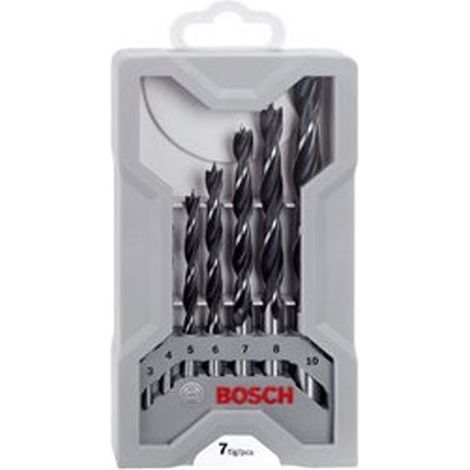 Bosch – Coffret de 7 mèches à bois 3-10mm – Pour perceuse – Coupe nette sans éclat – Pour bois dur et teck