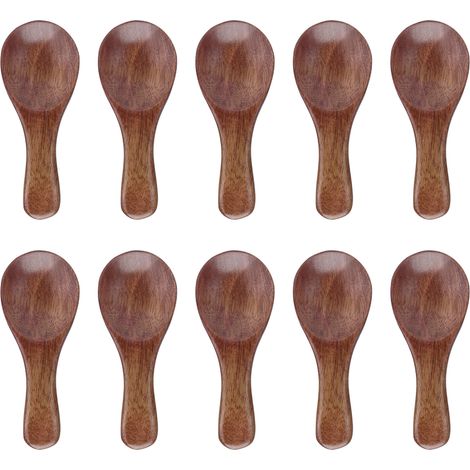 Petites cuillères en bois pour assaisonnement, huile, café, thé, sucre (10 pièces)