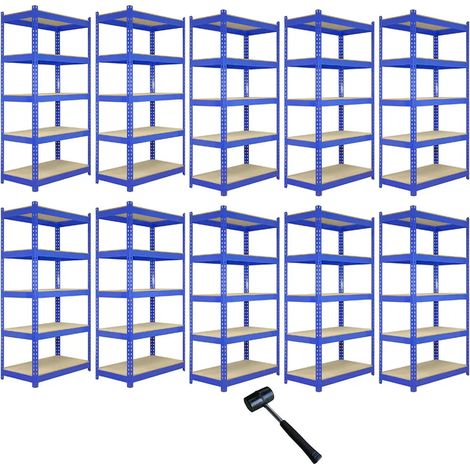 10 x Q-Rax Blue Metal Racking Units 120 x 50 x 180cm