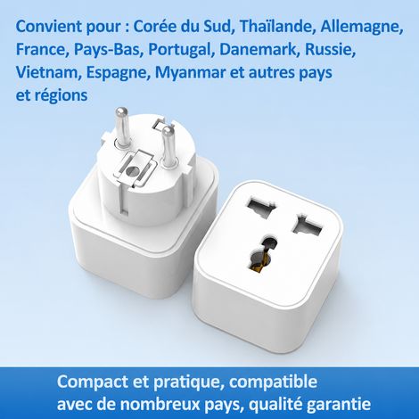 Adaptateur de prise de voyage norme allemande 1 vers 1 PC ignifuge 10A 2500W blanc 250 10a 2500 – Livraison gratuite