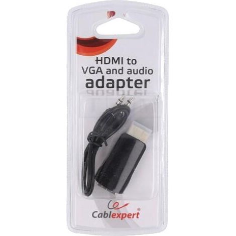 Adaptateur HDMI 1.4 prise male D-Sub 15pin HD femelle jack 3.5mm femelle Full HD - Noir