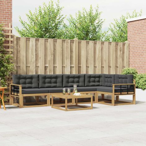 vidaXL Outdoor-Sofagarnitur 6 pcs Weiß und Anthrazit 79 x 79 x 37 cm (1/5)