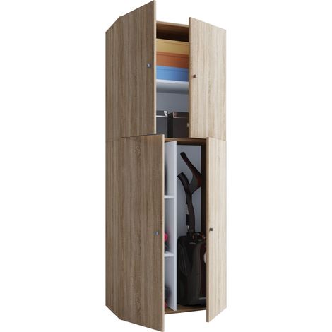 Armadio di pulizia del gabinetto della scopa di legno Lona 70x184x40 - VCM