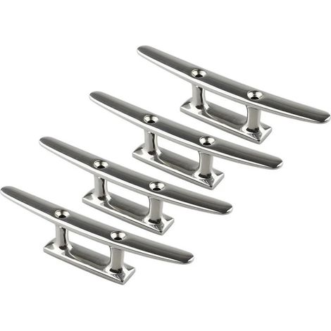 Taquet d'amarrage Combo 5 "6" 8 ", 4 pièces, 2 Trous, en Acier Inoxydable 316, taquets de Bateau polis for Bateau Marin, Cravate de Corde de Pont, Yacht(5inch) (1/5)