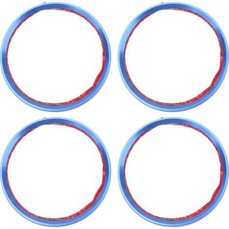 4PCS Bague Centrale de Roue en Alliage d'Aluminium pour Décoration et Modification de Voiture Bleu (1/5)