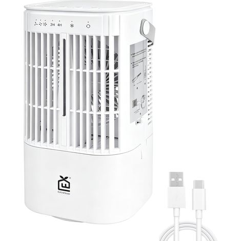 Ventilateur nébuliseur portable de 25,9 cm, utilisation par USB avec connexion secteur, 3 vitesses de vent, pales orientables, réservoir inférieur de 900 ml, lumière RVB, pour une utilisation à la (1/5)