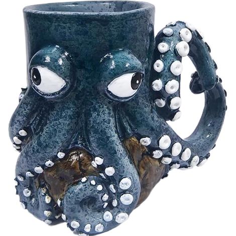 Tasse Pieuvre Statue Créative Et Originale Mugs 3D Poulpe Très Rigolos Idée Cadeau pour les Amoureux de , , Noël, Fêtes, (1/5)