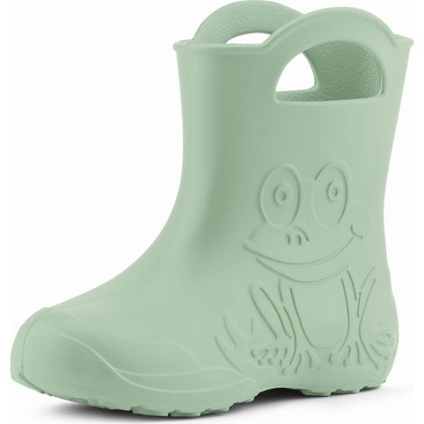 Ladeheid Eva Kinder Jungen Mädchen Gummistiefel Regenschuhe LA-CA-01 (Olivegrün, 34/35 EU)