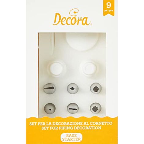 DECORA 0252040 Set 9 Pezzi Decorazione al Cornetto, Acciaio Inossidabile, Arancione, 17.5 x 11 x 5.5 cm (1/4)