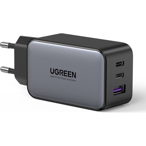 Ugreen GaN Ladegerät 2x USB Type C / 1x USB 65W Power Delivery grau (1/5)