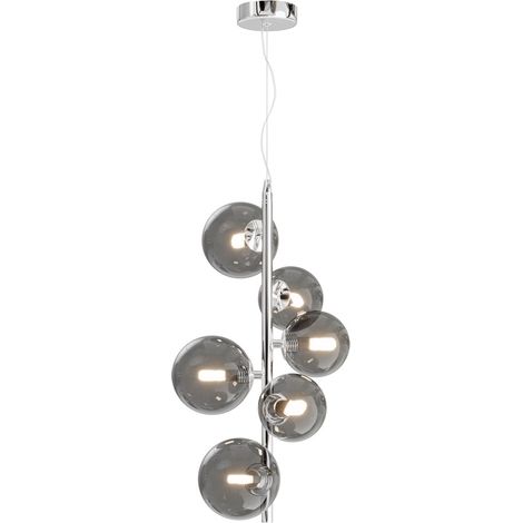 Maytoni Lampadario contemporaneo Dallas 6 luci G9 cromo metallo vetro fumè (1/3)