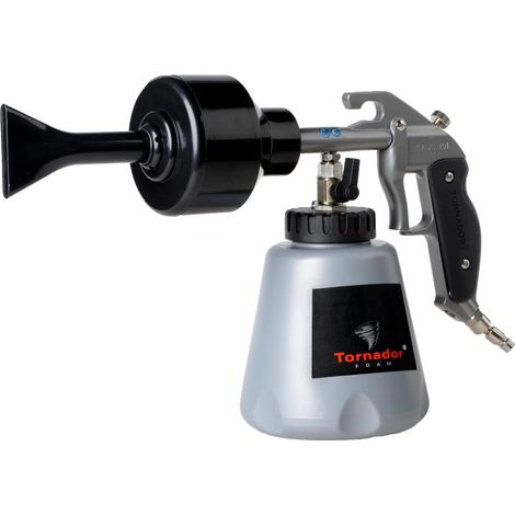 Pistolet à mousse pneumatique Tornador Z-011 RS – Régulateur d'air intégré – Embout articulé – Pour nettoyage de surfaces textiles - Q045742