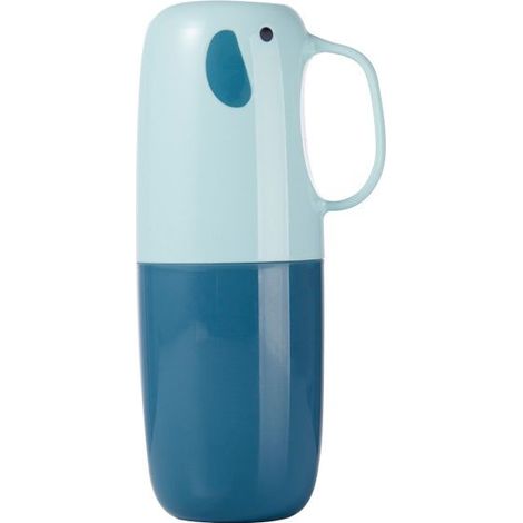Reisebecher für Mundspülung, Zahnbürstenbecher, staubdichte Aufbewahrungsbox für Zahnbürsten, tragbar für den Heimgebrauch (blau) (1/5)