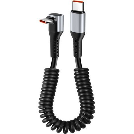 Geeignet für 66W 90° federbelastetes USB-C Schnellladekabel, kompatibel mit iPhone 16 und Xiaomi-Handys.
