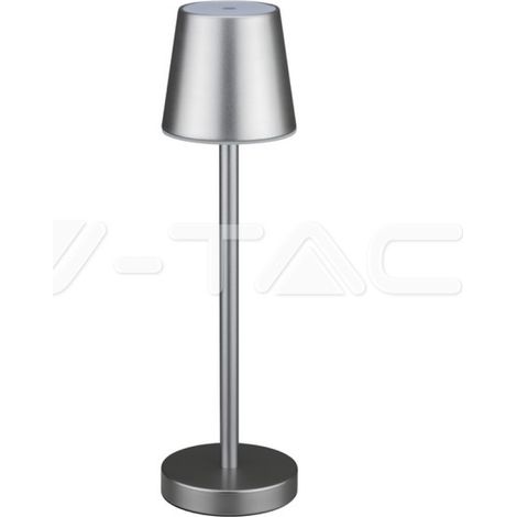 V-TAC 3W wiederaufladbare LED-Tischlampe, Grau, Touch-dimmbar, Naturweiß (1/5)