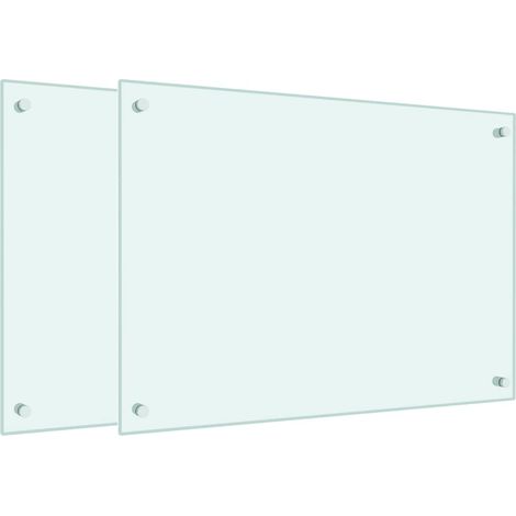 Dosserets de cuisine 2 pcs blanc 70x50 cm verre trempé CFW42865 (1/5)