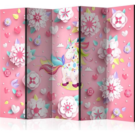 Paravento - Unicorn on Flowerbed II [Room Dividers] - 225x172 (1/4)