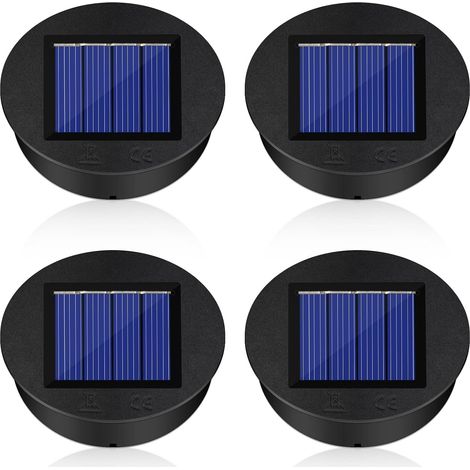 Pièces détachées solaires, ampoules solaires de rechange de 8 cm (4 pièces), LED haute luminosité, panneau solaire de rechange pour éclairage de jardin, couvercle de rechange étanche pour éclairage so (1/5)