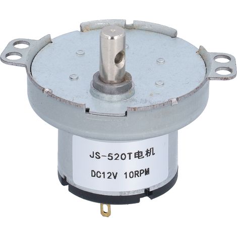 Moteur réducteur à vis sans fin JS-520T 12V CC 10 tr/min auto-freinage compact cuivre pour ouvre-porte et treuil (1/4)