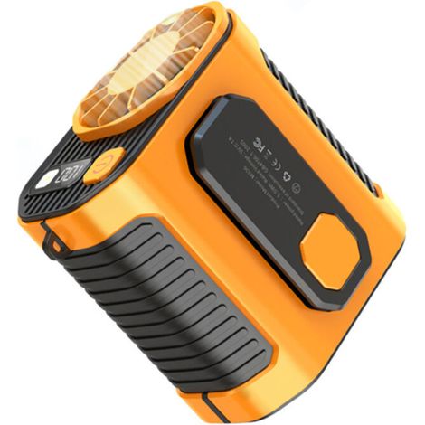 Ventilateur portable rechargeable 5000 mAh, sans fil, 100 niveaux de vitesse, autonomie ultra longue, idéal pour extérieur, bureau et voyage (1/5)