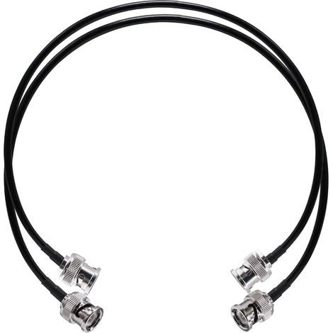 Câble de raccordement BNC mâle à RG58 coaxial radio CB 50 ohms faible perte 20 pouces (50 cm) d'extension d'antenne Wifi pour antenne Paquet 2, Black (1/5)