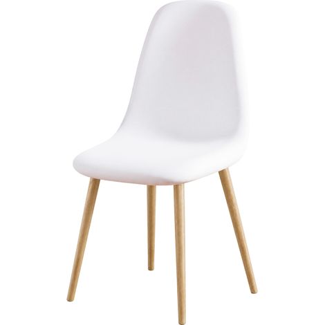 Housse de chaise scandinave extensible unie Blanc 40x50 cm (1/3)