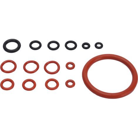 Silikondichtungssatz für Kaffeemaschinen, große und kleine Ersatzdichtungen, schwarz und rot, 15 Stück (1/5)