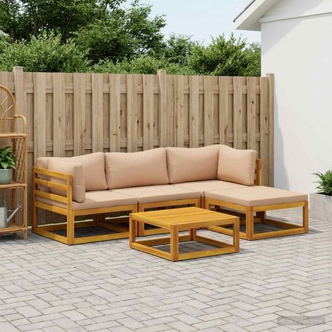 vidaXL Sofa Set 5 pcs Natural Solid Acacia Wood (1/5)