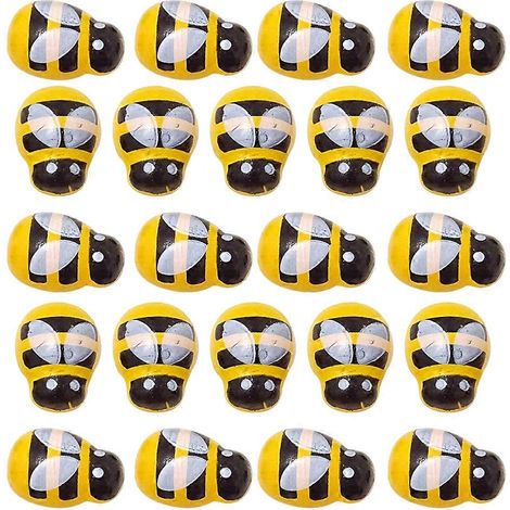 100 figurines miniatures en forme de coléoptères, décorations de jardin-1.3x1x0.5cm-Yellow (1/3)