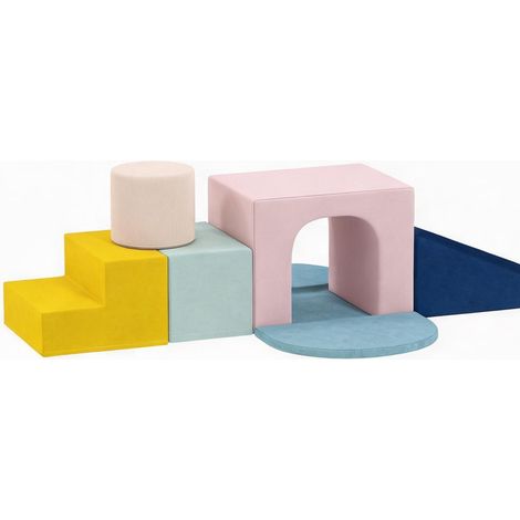 Ensemble 8 blocs motricité mousse velours lavables intérieur (1/5)