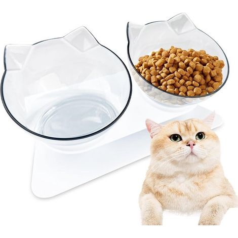Comedero elevado para gatos，bebedero para gatos，comedero para gatos，arenero antideslizante，apto para animales (1/5)