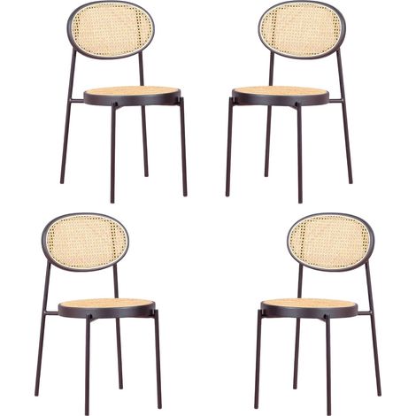 Nest Dream - Pack de 4 chaises rétro - Preston - Noir (1/5)