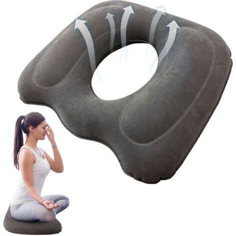 Coussin Orthopédique, Coussin d’Assise Gonflable,Coussin de Siège Orthopédique, Coussin Coccyx pour Chaise de Bureau, pour Douleurs au Coccyx et au Fessier, Hémorroïdes, Grossesse, Coussin Kyste (1/5)