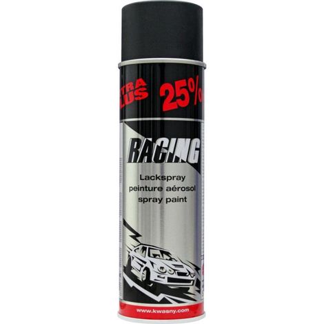 Bombe de peinture - Carrosserie voiture - Racing - Noir satiné - 500ml