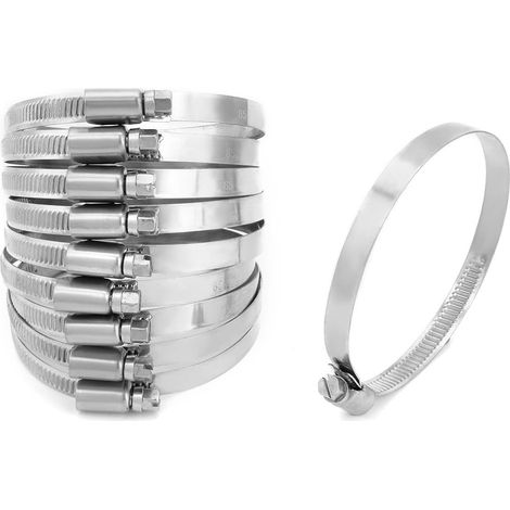 Gamme diamètre 65 mm à 89 304 Edelstahl Deutsch Typ Schlauchschelle 10 Stck