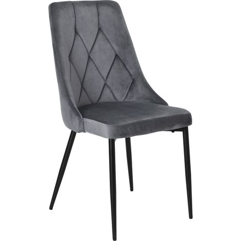 LINCOLN VELVET Stuhl mit Graphitsamt bezogen