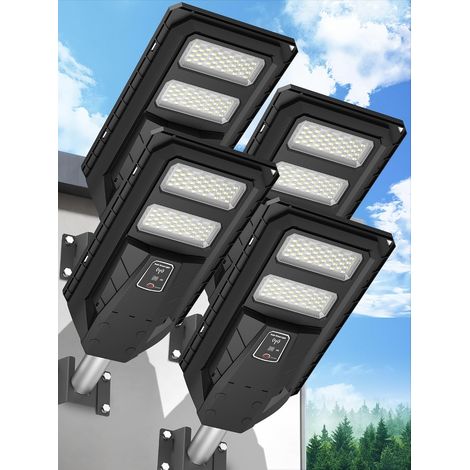 Lampadaire Solaire Exterieur, 3000K/4000K/6500K Lampes Solaires avec Détecteur de Mouvement, IP67 Étanche Projecteur Led Solaire Exteriéur Puissant pour Jardin, Cour, Parking, OLT-4Pack (1/5)