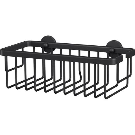 Tesa Aluxx Cesta de ducha negro mate en aluminio