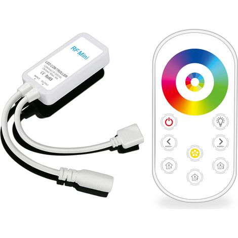 Seven-color constant voltage RGB controller, ultra-thin and fully touch-sensitive, custom-molded, mini wireless RF, FCC certified by Amazon.