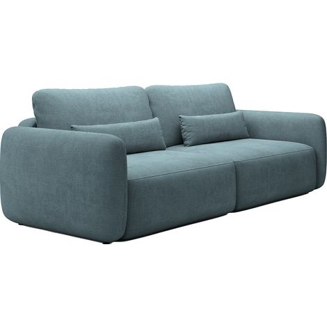 Divano letto 3 posti in Tessuto testurizzato Blu  - VOPOZA