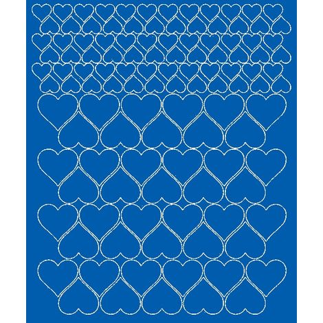 Pegatinas de corazón para casco de bicicleta, 116 unidades, azul mate.