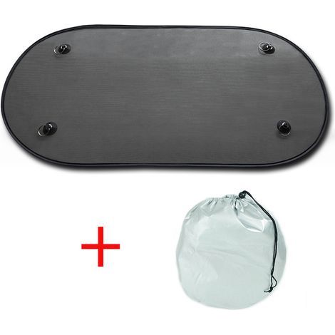 Sunshade with rear suction cup, black, 100 x 50 cm - Creates a shaded environment (1/5)