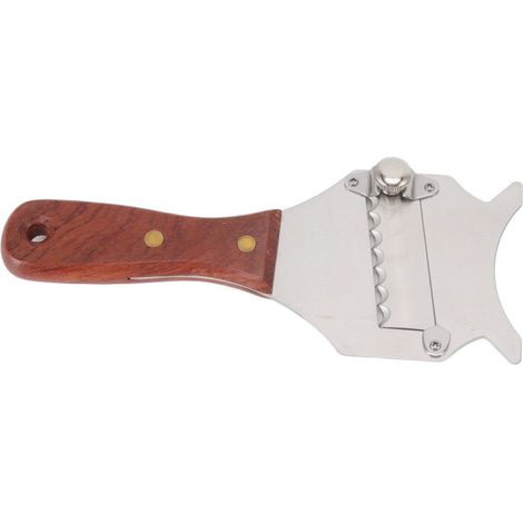 Grattugia per tartufi regolabile, facile da usare, in acciaio inox con manico ergonomico in legno per cioccolato. (1/5)